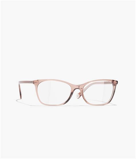 Rectangle Eyeglasses Acetate Transparent Brown .